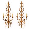 Pair of Neoclassical Style Twin Light Wall Sconces