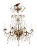 Neoclassical Style Six Light Crystal Chandelier