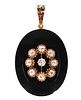 Large Mourning Pendant with Diamonds, L. 19th C.
