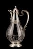 19th C. French .950 Silver Mounted Glass Claret