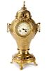 French Gilt Spelter Clock with Fish Scale Motif