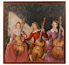 James Yarbrough, Three Cello Players, Signed