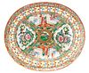 Chinese Oval Rose Medallion Reticulated Plate