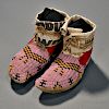 Pair of Northern Plains Beaded Moccasins