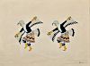 Awa Tsireh (San Ildefonso Pueblo, 1898-1955)       Framed Painting of Two Eagle Dancers