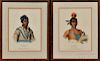Two Framed Color Lithographs of American Indians