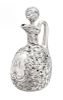 * A Silver Overlay Glass Ewer Height 8 3/4 inches.