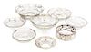 * A Group of Silver Overlay Glass Bowls Diameter of largest 8 1/8 inches.