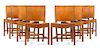 A Set of Eight Barcelona Dining Chairs, Model 3758, Kaare Klint for Rud. Rasmussens Snedkerier Height 33 1/2 x width 20 3/4 x de