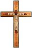 A carved wood crucifix