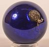 Cobalt Blue Glass Ball Form German Kugel.