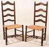 Pair of Delaware Valley ladder-back Side chairs.