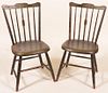 Pair of Windsor Bamboo Turned Side chairs.