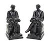 * A Pair of American Bronze Figural Bookends, each depicting a seated Abraham Lincoln. Height of each 8 1/4 inches.