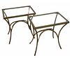 PAIR OF ALAYNA METAL FRAMED GLASS TOP END TABLES