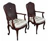PAIR OF FRENCH CANE BACK ARMCHAIRS