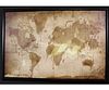 FRAMED WORLD MAP PRINT ON CANVAS