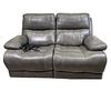 CONTEMPORARY MEDIA ROOM GREY LEATHER RECLINER