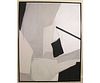 BLACK AND WHITE ABSTRACT ACRYLIC CANVAS PAINTING