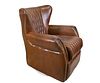 HERMES STYLE BROWN LEATHER LOUNGE CHAIR