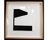 FRAMED BLACK AND WHITE ABSTRACT MIXED MEDIA