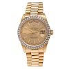Rolex Oyster Perpetual Day Date President in 18 Karat Yellow Gold with Diamond Bezel 