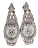 Diamond and Rock Crystal Earrings in Platinum 