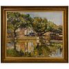 Arthur Fillon (French, 1900-1974) 'Canal St. Martin' Oil on Canvas