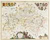 (MAP) JANSSON, JAN. Buckingamiae Comitatus cum Bedfordiensi.. Amsterdam, ca. 1645. Double page engraved map.