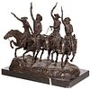 (After) Frederic Remington (American, 1861-1909) 'Coming Through The Rye' Bronze Sculpture