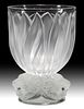 Lalique Crystal 'Three Jaguars' Vase