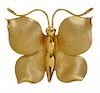 18 Karat Gold Butterfly Brooch