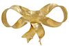 18 Karat Yellow Gold Ribbon Bow Brooch