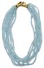 Seven-Strand Aquamarine Bead Necklace