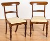 Pair of English rosewood dining chairs, ca. 1830