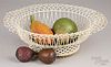 Wire basket with wood fruit