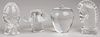 Four pieces of Steuben crystal glass