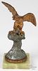 Bronzed spelter eagle, 19th c.