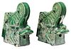 Pair Chinese Green-Glazed Roof Tiles