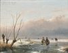 Andreas Schelfhout (Dutch, 1787-1870)      Winter Landscape with Skaters on the Ice