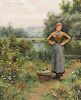 Daniel Ridgway Knight (American, 1839-1924)      Girl in Landscape