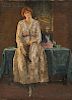 William Edgar Spader (American, 1875-1954)      Portrait of Woman in an Interior