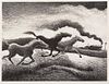 * Thomas Hart Benton, (American, 1889-1975), Running Horses, 1955