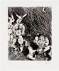 * Marc Chagall, (French/Russian, 1887-1985), Le Satyre et le Passant (pl. 57 from Fables de la Fontaine)