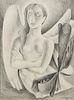 * Rene Portocarrero, (Cuban, 1912-1986), Untitled (Girl Angel), 1942