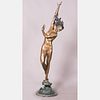 After Harriet Whitney Frishmuth (1880-1980) Flowing in the Wind, Brass,