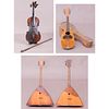 A Collection of Four Vintage Wooden Musical Instruments, 20th Century,