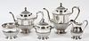 S. KIRK & SON STERLING TEA & COFFEE SET FIVE PIECES