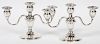 MUECK-CARY CO. STERLING THREE-LIGHT CANDELABRA PAIR
