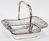ENGLISH OLD SHEFFIELD PLATE WIRE WORK CAKE BASKET